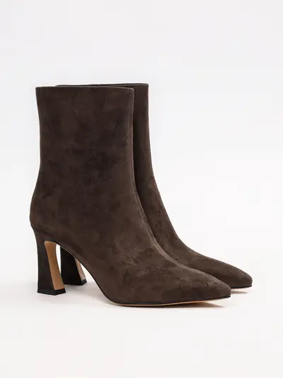 Ботильоны коричневого цвета на выоком каблуке